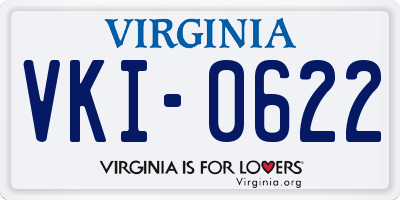 VA license plate VKI0622