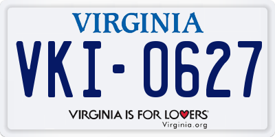 VA license plate VKI0627