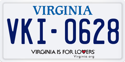 VA license plate VKI0628