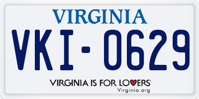 VA license plate VKI0629