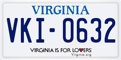 VA license plate VKI0632