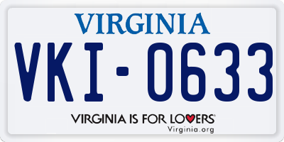 VA license plate VKI0633