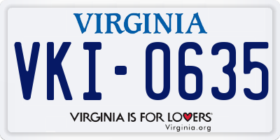 VA license plate VKI0635