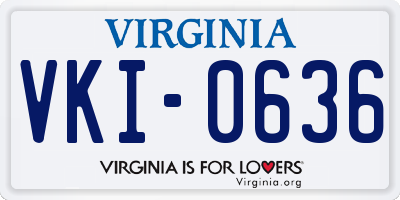VA license plate VKI0636
