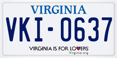 VA license plate VKI0637