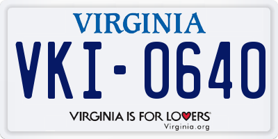 VA license plate VKI0640