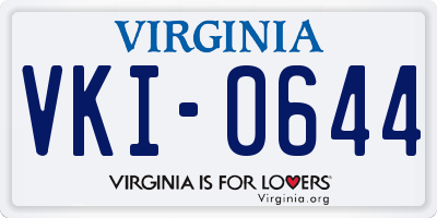 VA license plate VKI0644