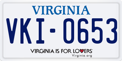 VA license plate VKI0653