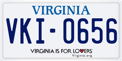 VA license plate VKI0656
