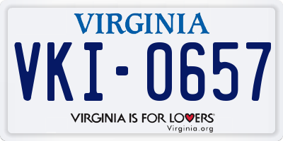 VA license plate VKI0657