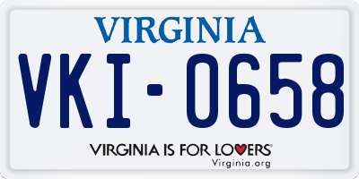 VA license plate VKI0658