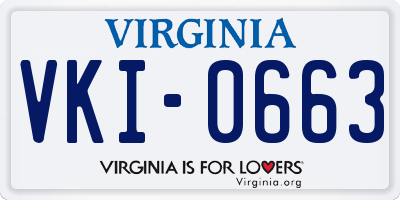 VA license plate VKI0663