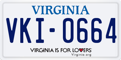 VA license plate VKI0664