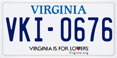 VA license plate VKI0676