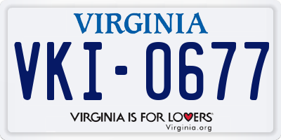 VA license plate VKI0677