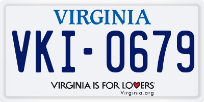 VA license plate VKI0679