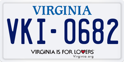 VA license plate VKI0682