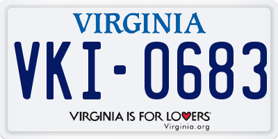 VA license plate VKI0683