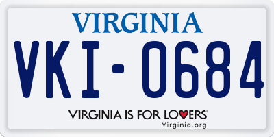 VA license plate VKI0684