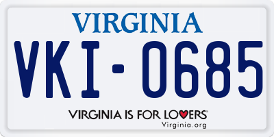VA license plate VKI0685