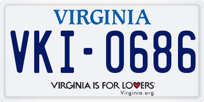 VA license plate VKI0686