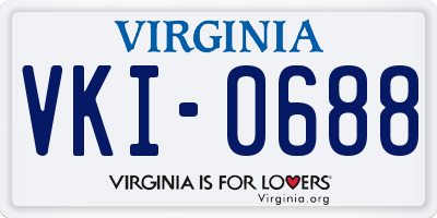 VA license plate VKI0688