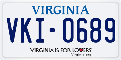 VA license plate VKI0689