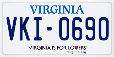 VA license plate VKI0690