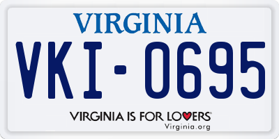 VA license plate VKI0695