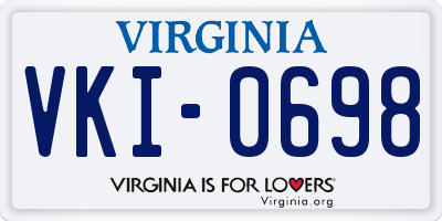 VA license plate VKI0698
