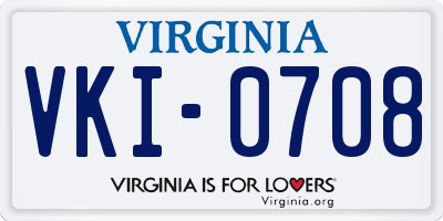 VA license plate VKI0708
