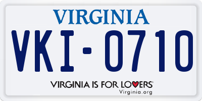 VA license plate VKI0710