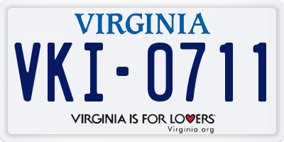 VA license plate VKI0711