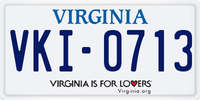 VA license plate VKI0713