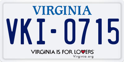 VA license plate VKI0715