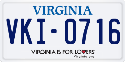 VA license plate VKI0716