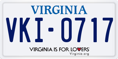 VA license plate VKI0717