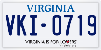 VA license plate VKI0719