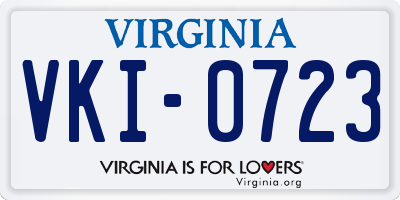 VA license plate VKI0723