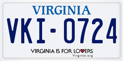 VA license plate VKI0724
