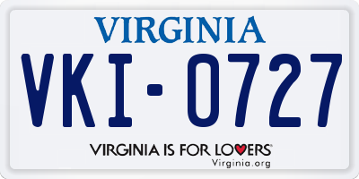 VA license plate VKI0727