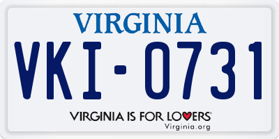 VA license plate VKI0731