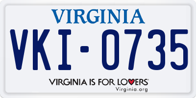 VA license plate VKI0735