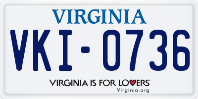 VA license plate VKI0736