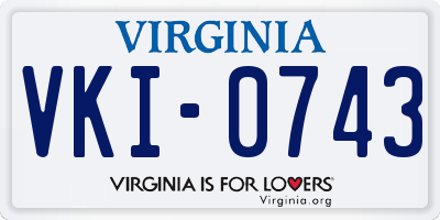 VA license plate VKI0743