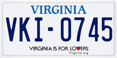 VA license plate VKI0745