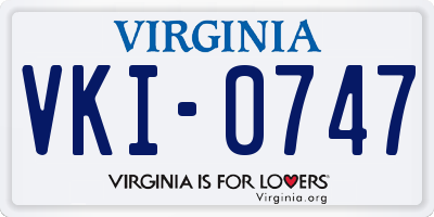 VA license plate VKI0747