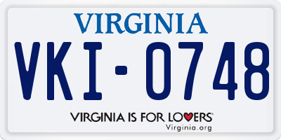 VA license plate VKI0748
