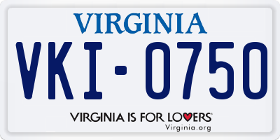 VA license plate VKI0750