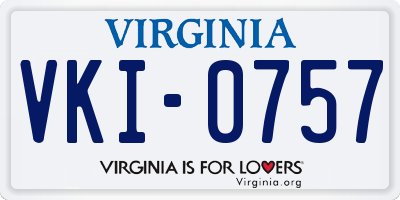 VA license plate VKI0757